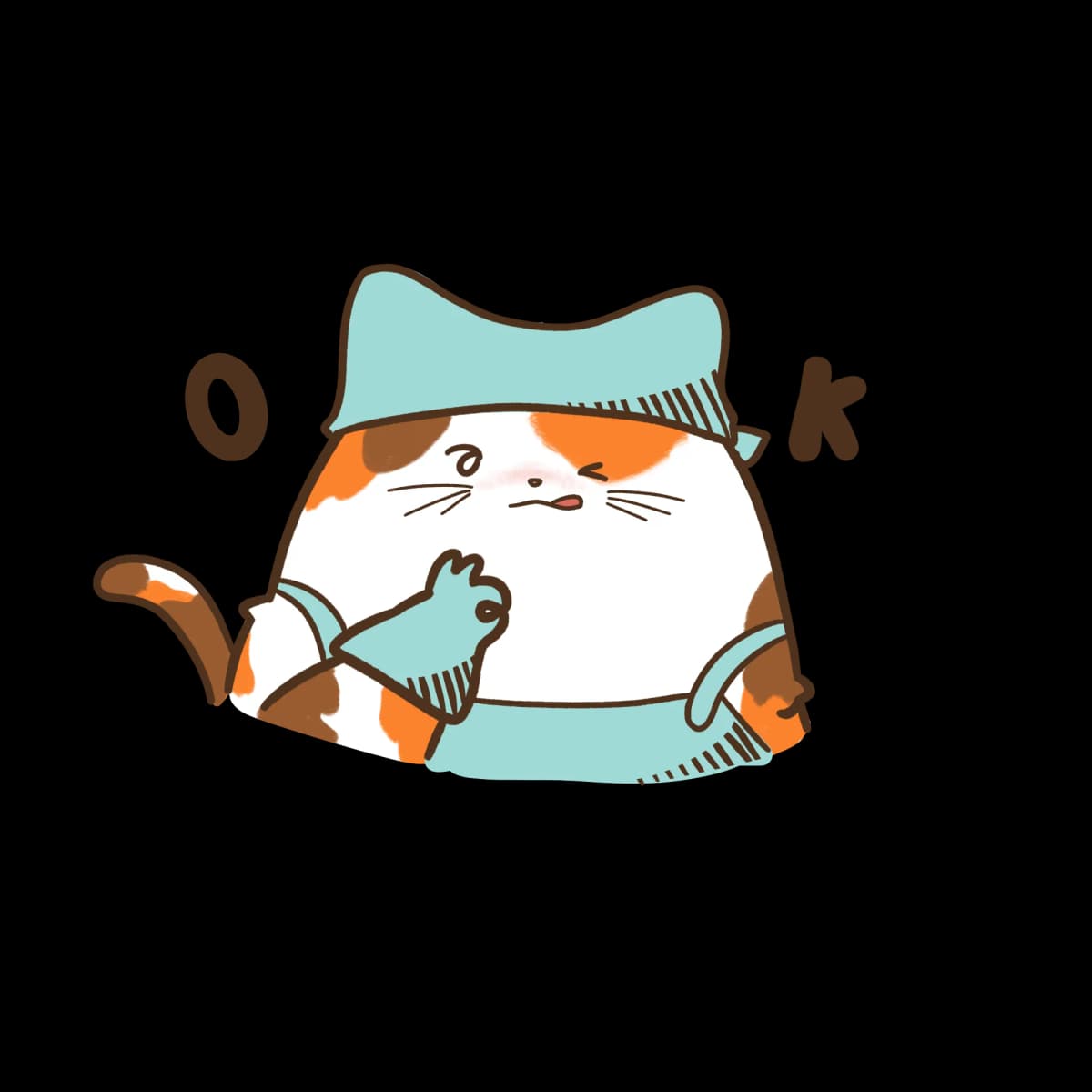 家政貓清潔吉祥物 — 完成清潔的貓咪